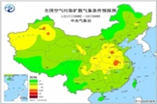  1至2月中國北方大氣污染物質(zhì)擴散,大氣環(huán)境氣候條件偏差