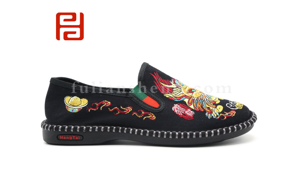 福連升老北京布鞋春男刺繡社會(huì)鞋子懶人一腳蹬潮流中國風(fēng)圖片